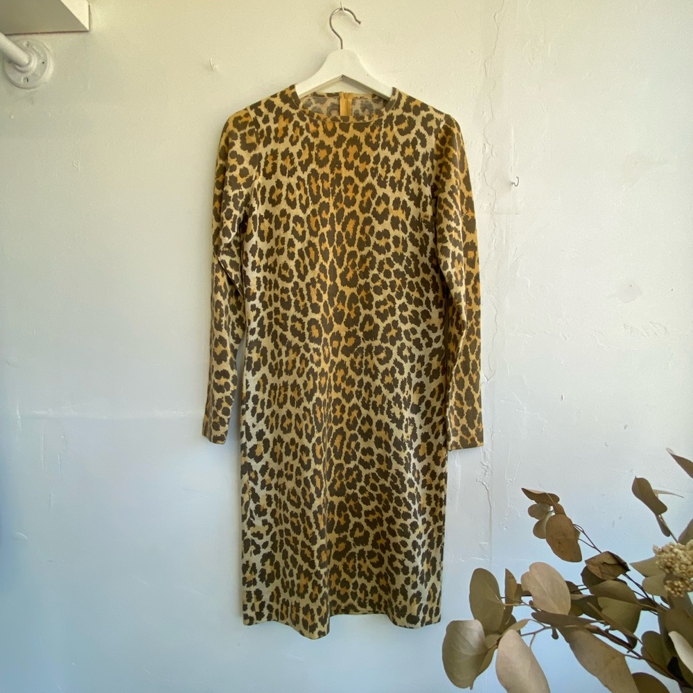 Leopard Print Long Sleeve Dress